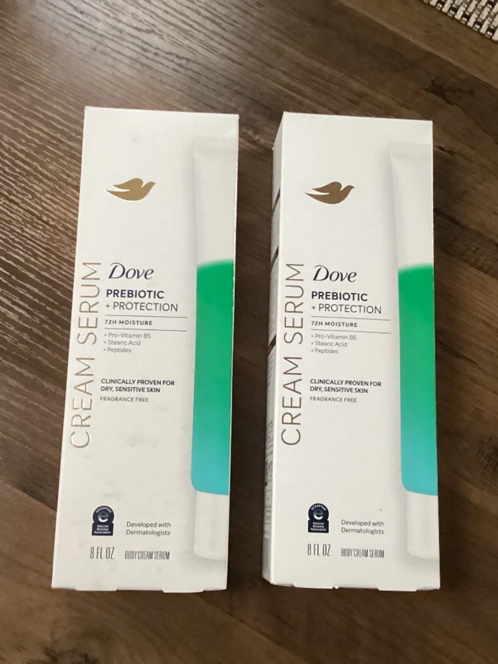 Dove Prebiotic + Protection body cream serum bundle 8 fl oz each New